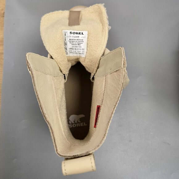SOREL Caribou X Cozy Lace Up Boot Bleached Ceramic Oatmeal Beige Size 8 - Picture 7 of 15
